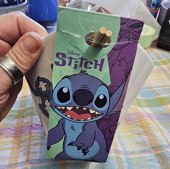 Disney Stitch Noodle Bowl with chopsticks - Picture 2 of 8
